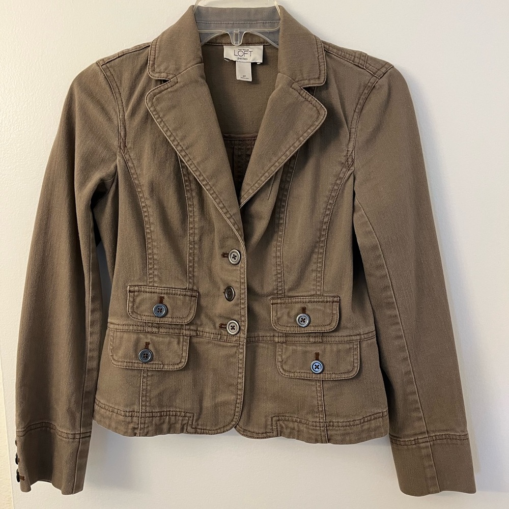 Ann Taylor LOFT Petites Taupe Blazer